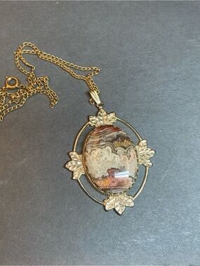 Vintage Mexican crazy lace gemstone agate necklace